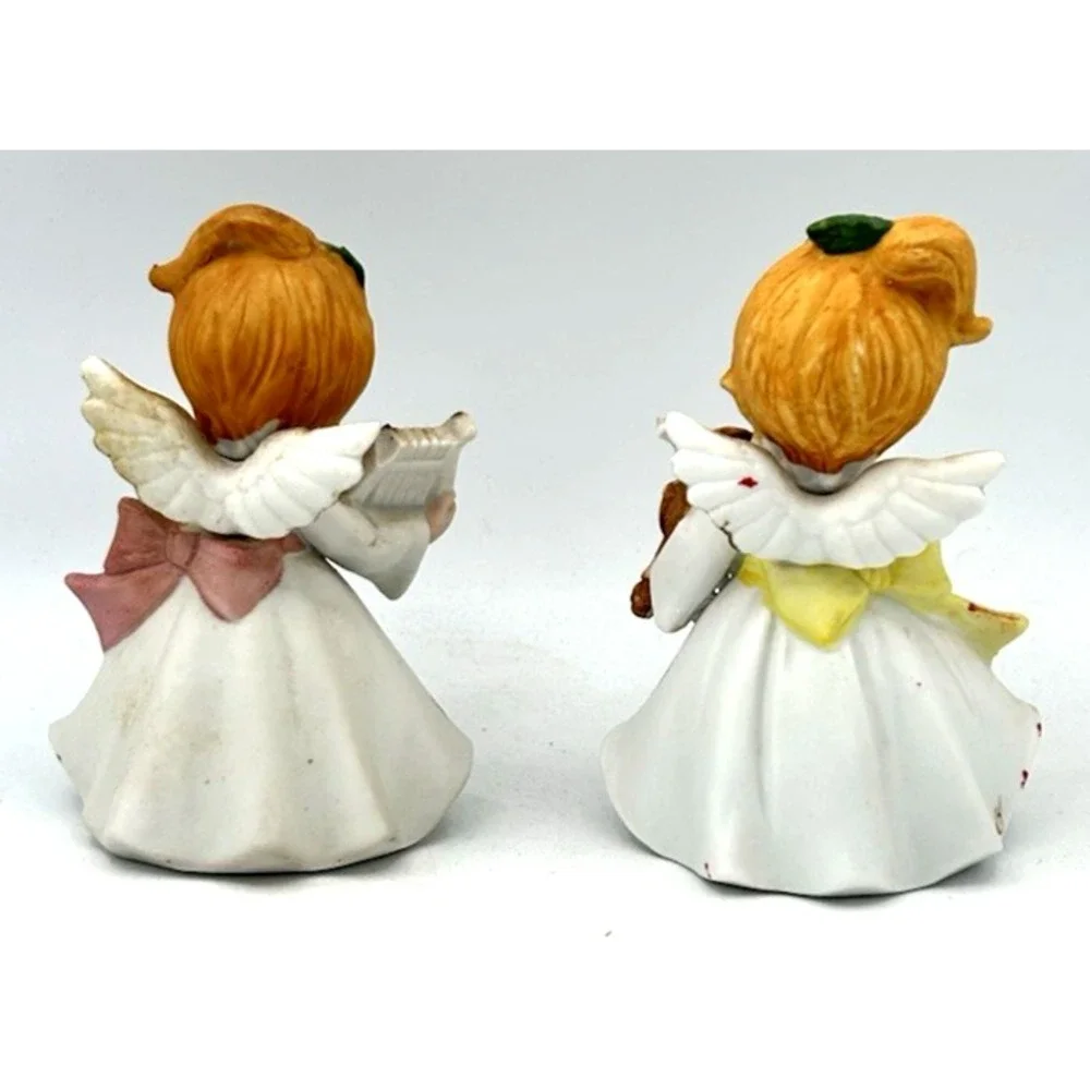Vintage Homco Christmas Angel Figurines Set of 2 Musical Choir Taiwan 5551